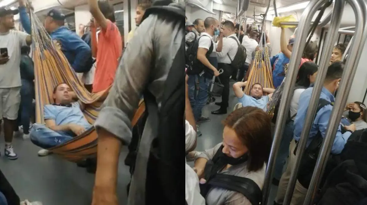 Causa indignación usuario en hamaca en el metro